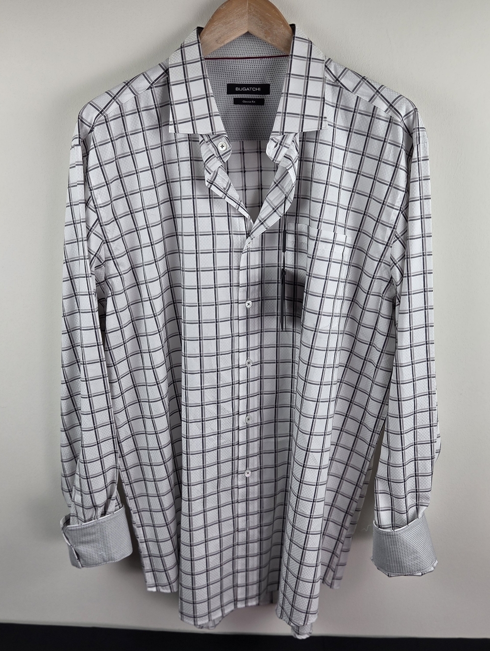 Bugatchi Shirt Mens XL Multicolor Long Sleeve Button Up Check Classic Fit